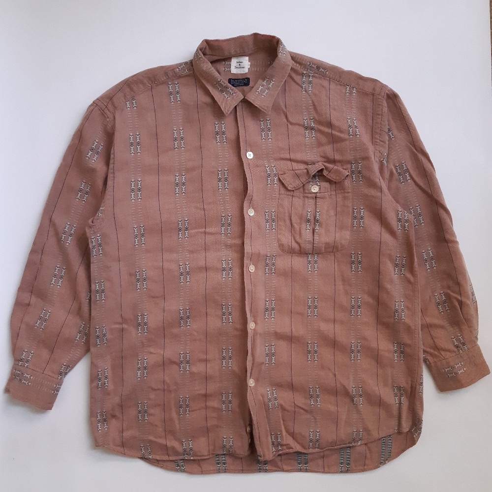 Vintage faded southwestern style stripe patterned shirt made in Japan